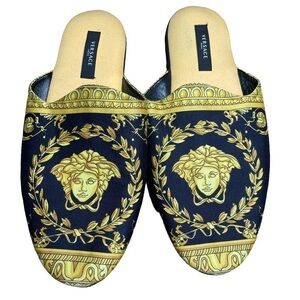 Versace Home medusa slippers black gold size 41